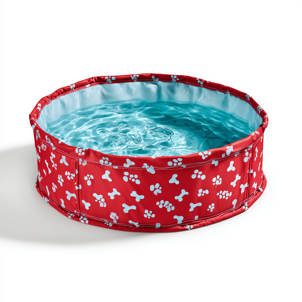 Zylex Patterned Dog Pool - Bone Red