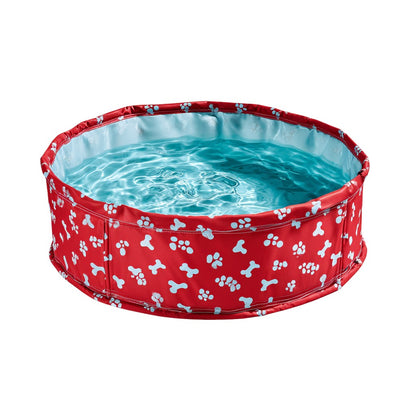 Zylex Patterned Dog Pool - Bone Red